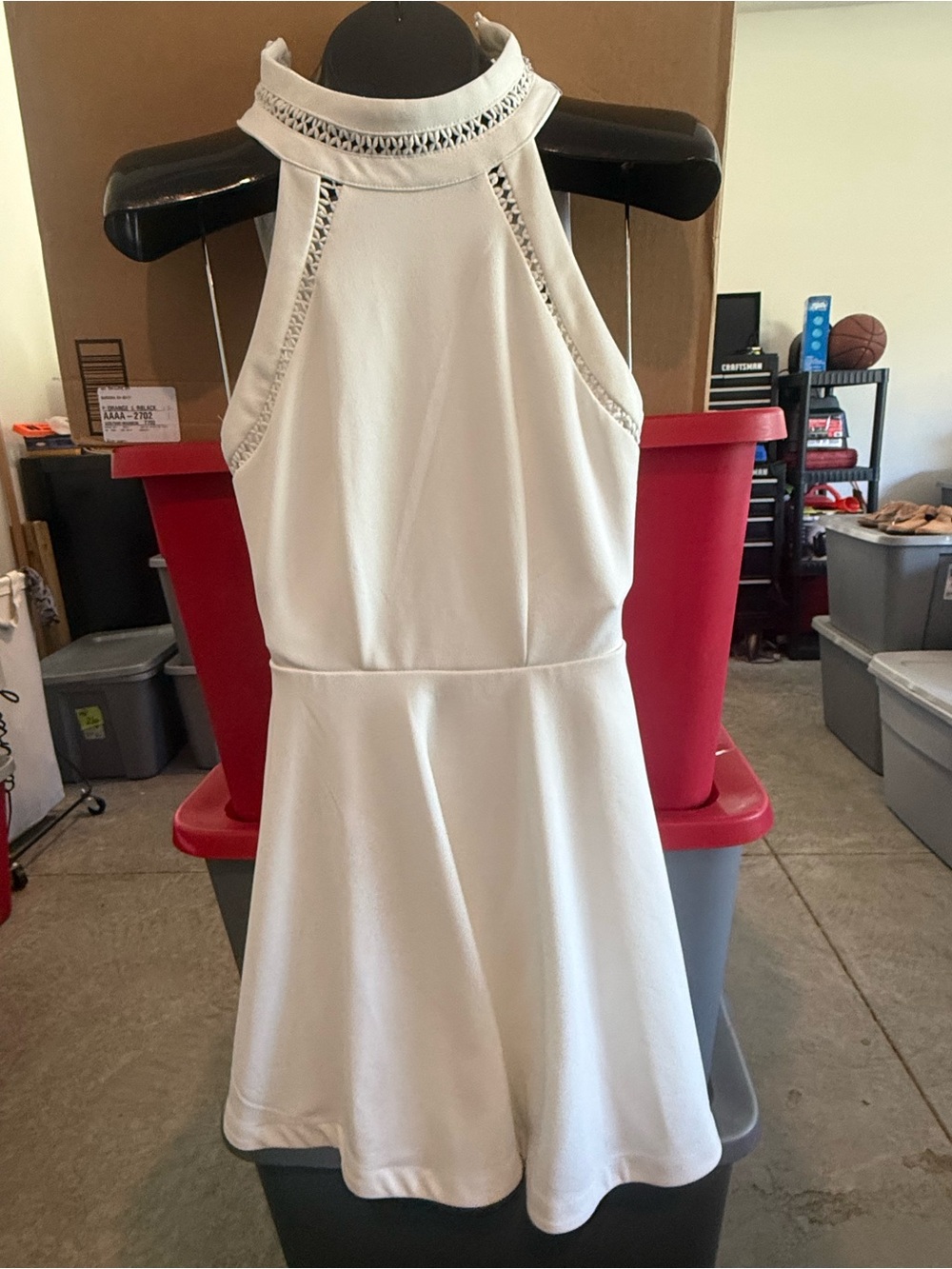 White Halter Neck One-Piece Romper mp81